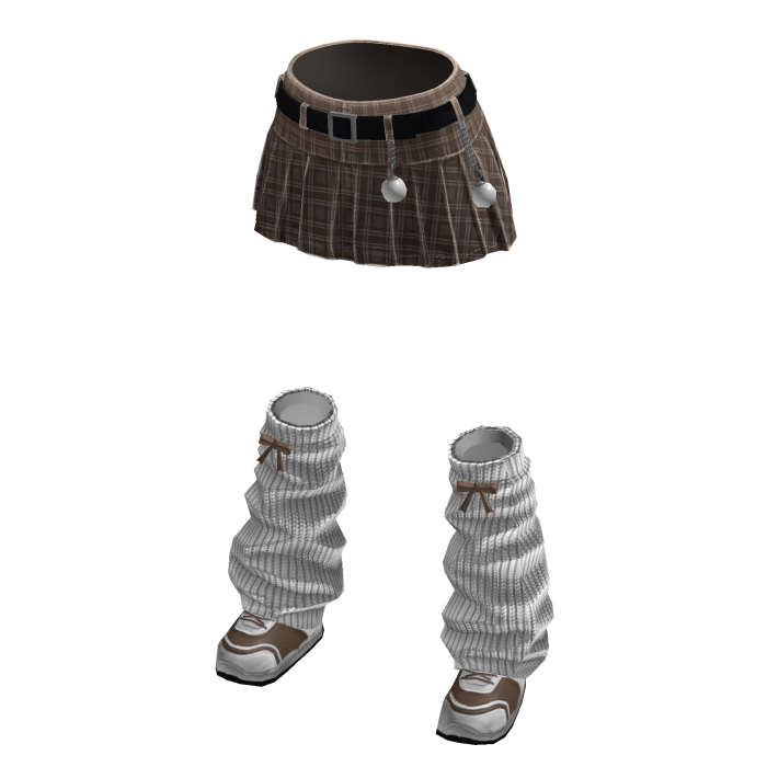 Christmas plaid skirt [brown]