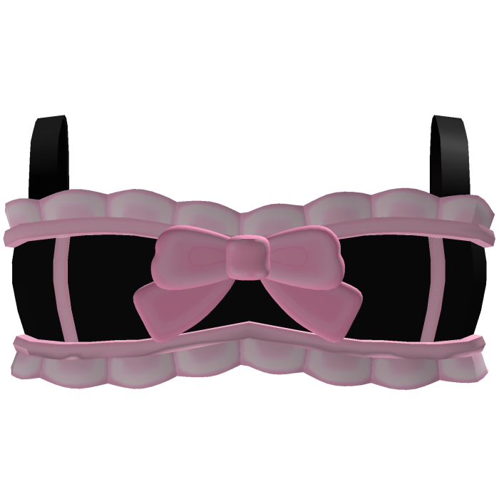 cute pink n black ruffle bow top