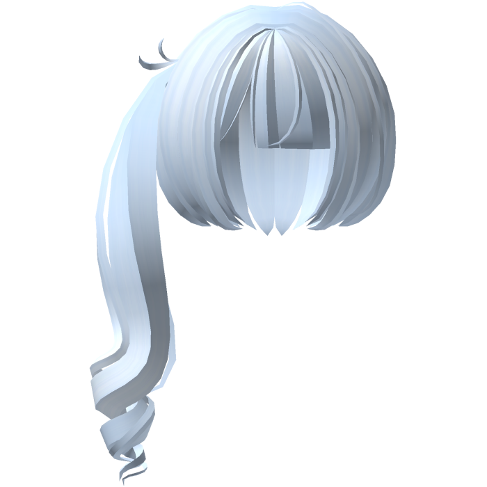curly jirai kei ponytail in pastel blue