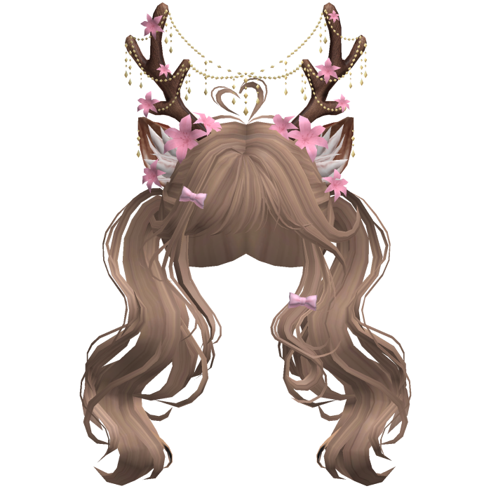 Ethereal Christmas Fairy Fawn Pigtails w/ Antlers