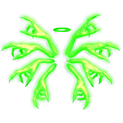 Glowing Hands Aura w/ Shiny Halo - Emissive Green Roblox item