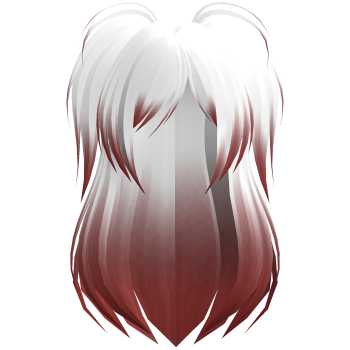 White Red Emo Scene Long Black Side Pigtails