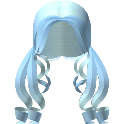 pastel blue curly pigtails Roblox item