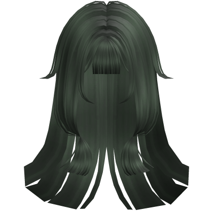 Soft Anime Straight Hime Hair (Dark Green)