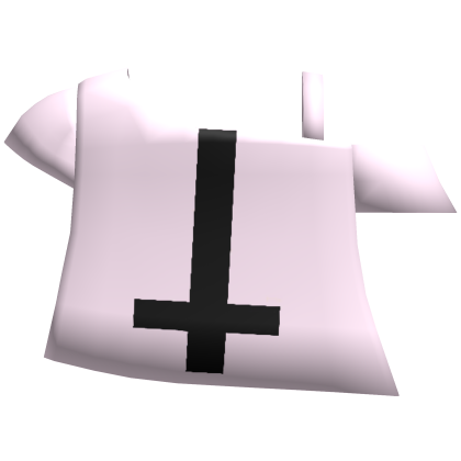cute goth cross off shoulder shirt in pink Roblox item