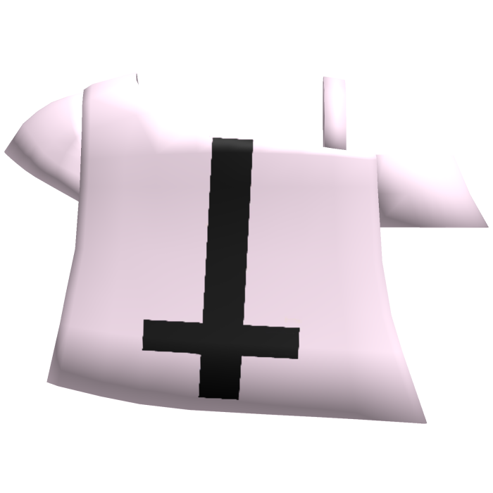 cute goth cross off shoulder shirt in pink