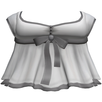 ♡: white & grey delicate dainty babydoll top