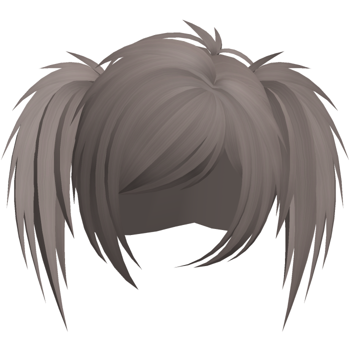 emo scene vkei choppy ponytails ash brown