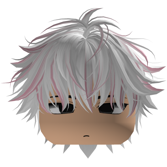 Cute Y2K emo white pink hair