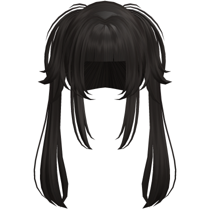 ♡ long emo wispy dark brown twintails Roblox item