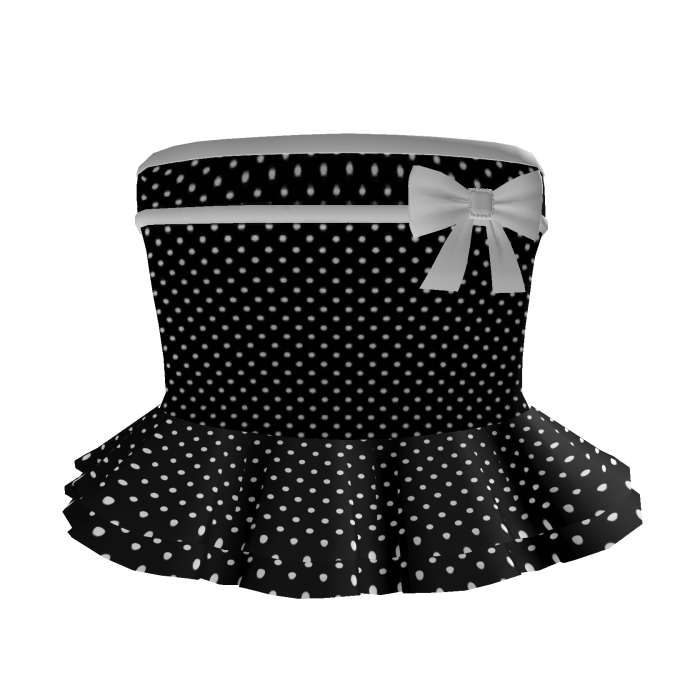 Black & White Polka Dot Coquette Bow Ruffle Mini D