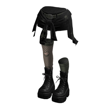 Grunge Rebel Shorts Y2K Cloth (Black Khaki))