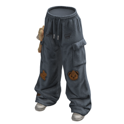 Teddy Cargo Pants w/Boots (Light Blue)