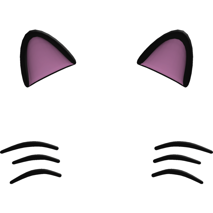 (Black) Cute Cat Ears w/ Whiskers