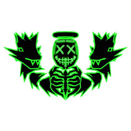 Cartoony Green Halo Mask Skull Dragon Combo Roblox item