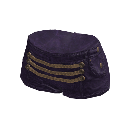 Y2K Studded Strap Denim Shorts (Purple)