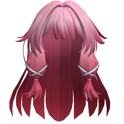 Low Twintails Anime Hair Columbina Pink Red ♥ Roblox item