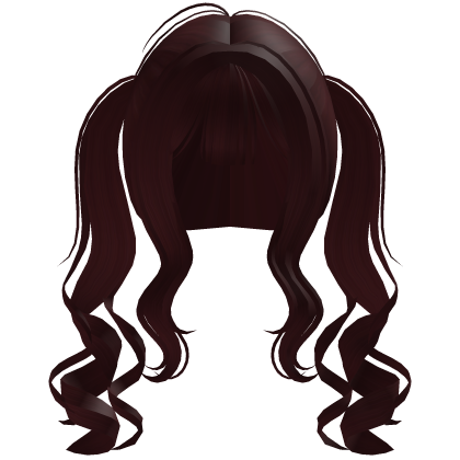 cute back curly pigtails w bangs in red