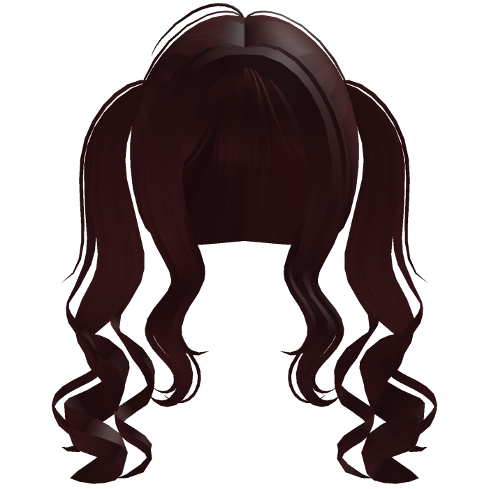 cute back curly pigtails w bangs in red