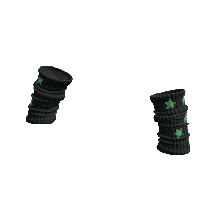 Y2K Holo Star Puffy Arm Warmers - Acid Green