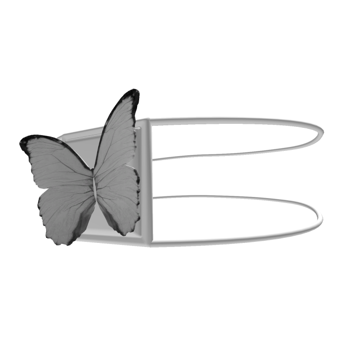 White Eye Patch With White Butterfly