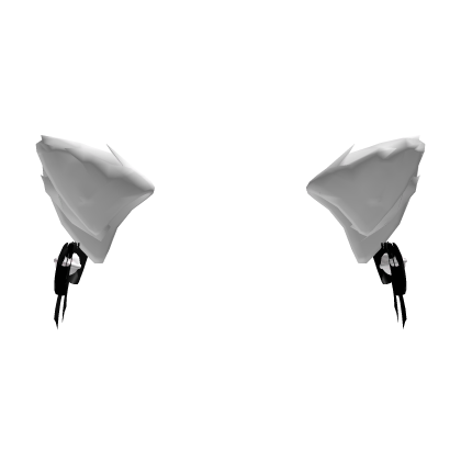 Cute White Cat Ears w/ Black Ribbon