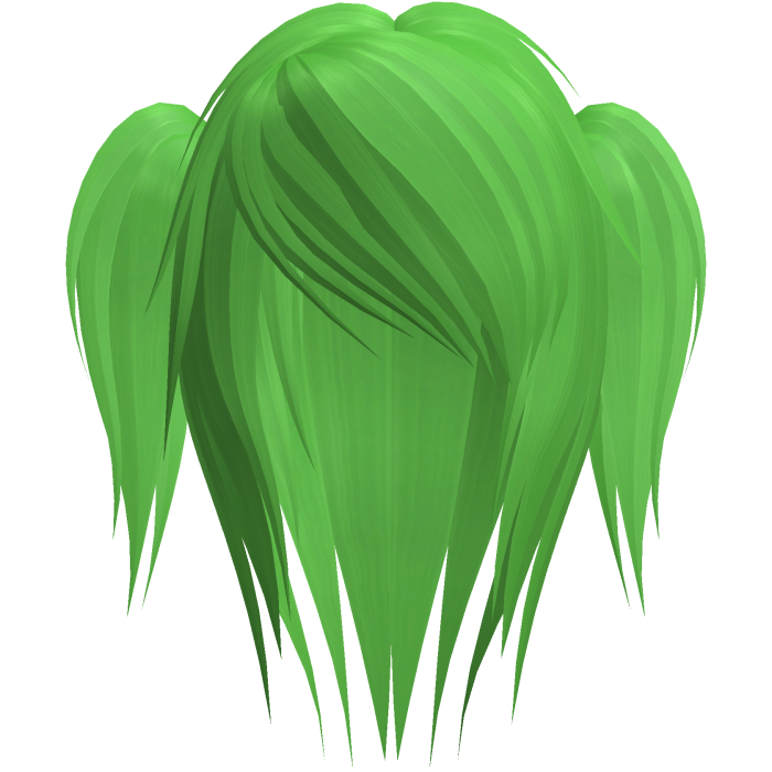 green moe emo scene hair w pigtails