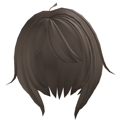 cute messy short hair with long bangs in brown Roblox item