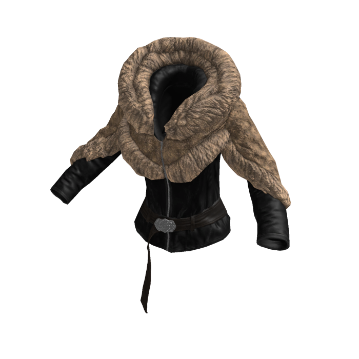Black & Brown Leather Fur Jacket