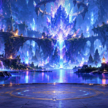Crystal Cavern: Glowing Fantasy Cave Background