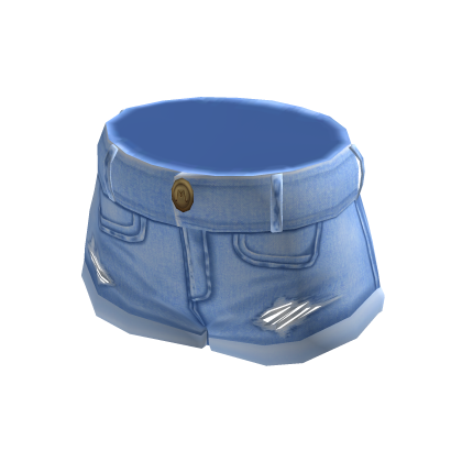 Short Ripped Jean Shorts - Light Blue