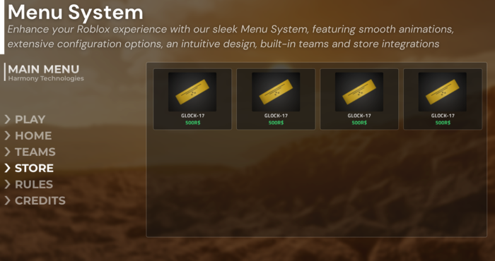 Main Menu GUI preview 3
