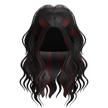 Cute Popular Girl Wavy Ponytail (Black/Red)