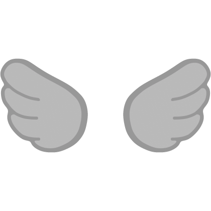 ♡ Cute Glowing Chibi Angel Wings Gray