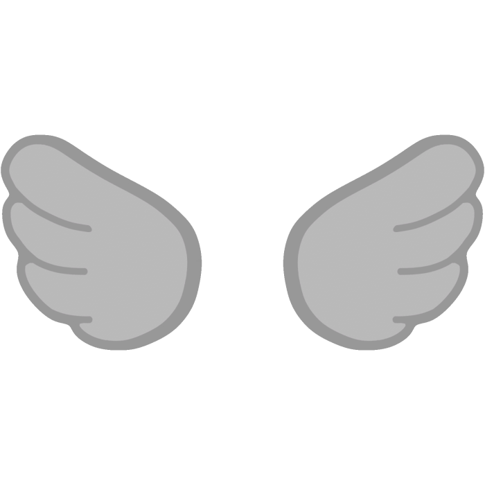 ♡ Cute Glowing Chibi Angel Wings Gray