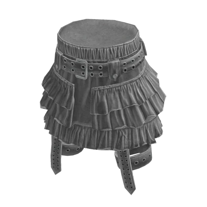 Frill Emo Layered Ruffle Leg Buckle Skirt Grey | Roblox Item