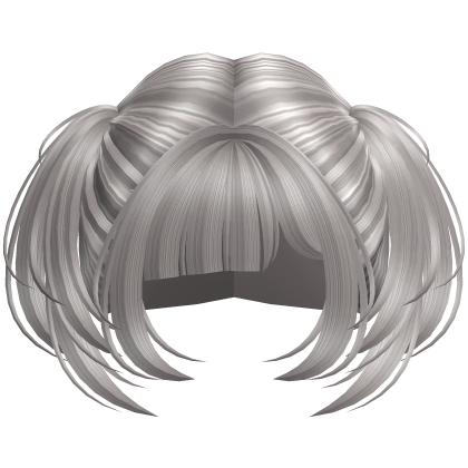 Cute Short Small Kawaii Side Pigtails (Ash Silver)