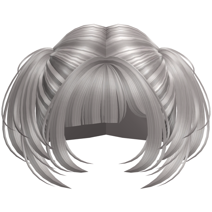 Cute Short Small Kawaii Side Pigtails (Ash Silver)