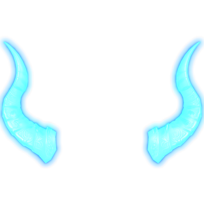 Glowing Blue Demon Horns (Emissive)