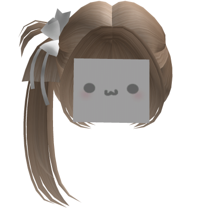kawaii cute paper face side ponytail (brown)