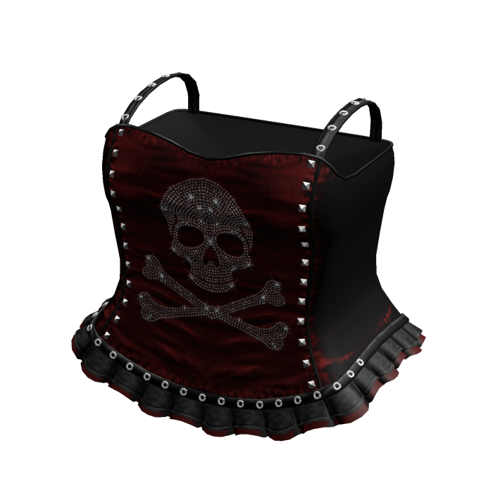 Emo Red/Black Rhinestone Skull Dress