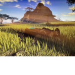 Cape buffalo and lion army