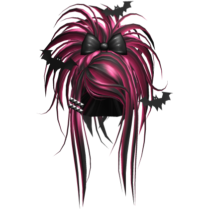 Gothic Bat Spiky Updo W/ Bow In Pink & Black Roblox item