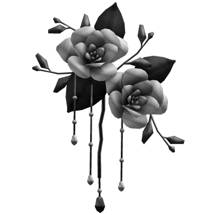 Silver & Black Flower Headpiece