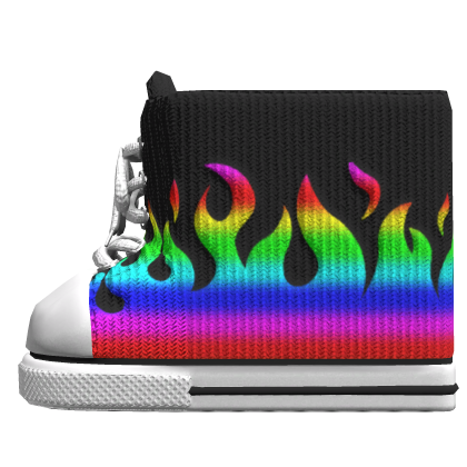 Rainbow Fire Canvas Shoes - Left Shoe Accessory