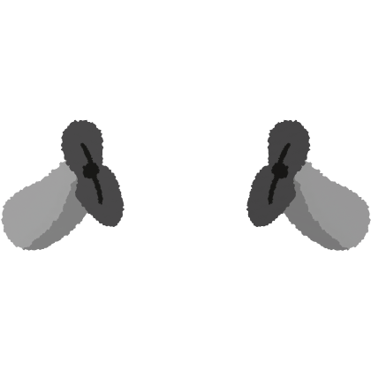Gray Ribbon Fluffy Bunny Ears