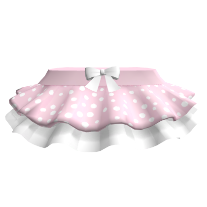 Pastel Pink Mushroom Cute Ruffled Skirt