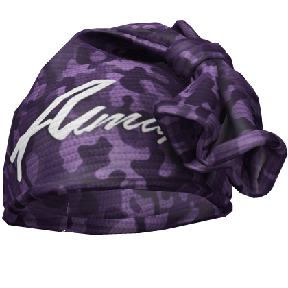 Purple Camouflage & White Knotted Wrap Cap Beanie