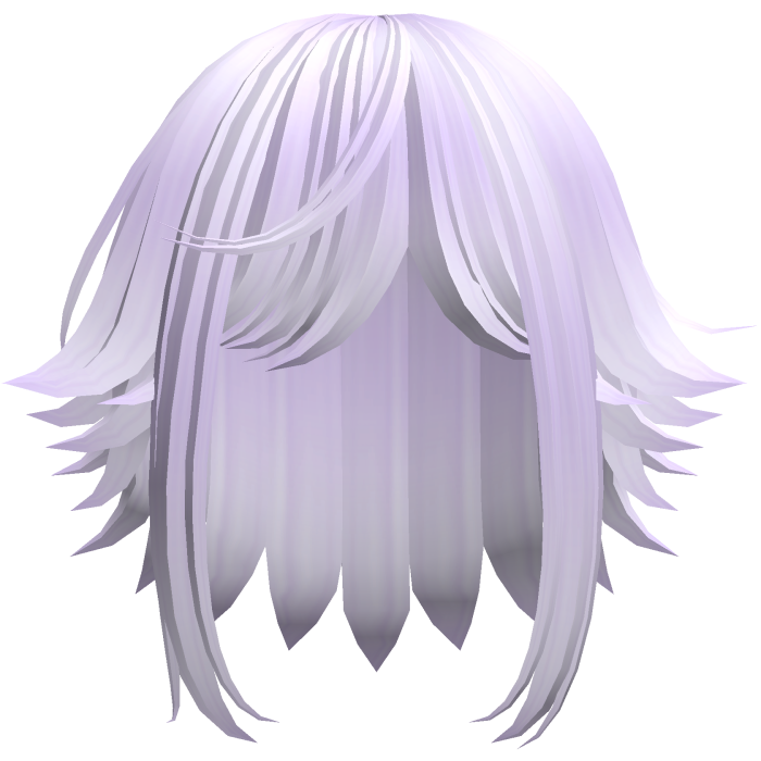 kawaii messy short hair with tufts in purple