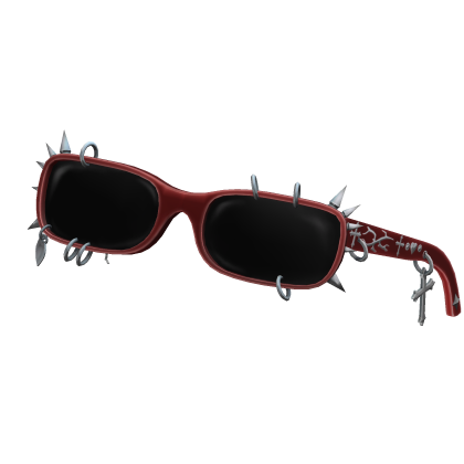 Raised Red Y2K Punk Glasses
